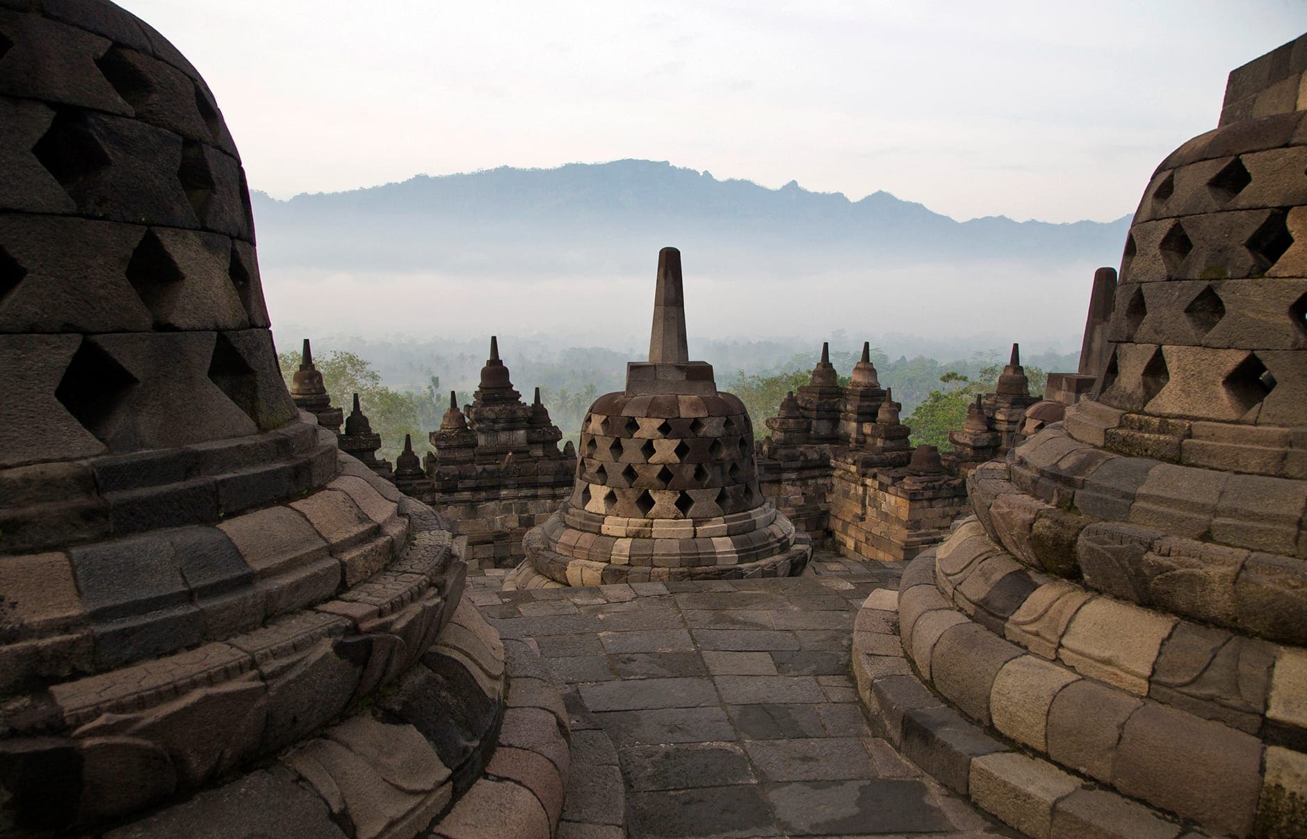 Amanjiwo, Java, Indonesia. Luxury Hotel Review by TravelPlusStyle. Photo © Aman Resorts amanjiwo-indonesia-borobudur-stupas_high-res_13574
