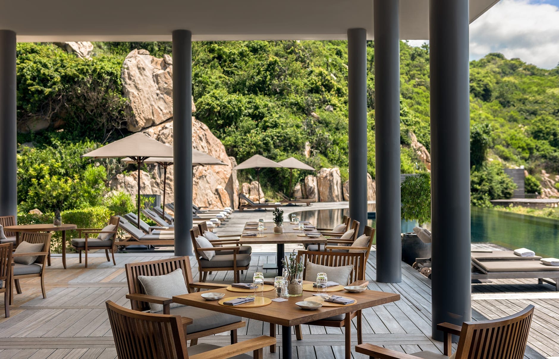 Amanoi Resort, Nha Trang, Vietnam. Luxury Hotel Review by TravelPlusStyle. Photo © Aman Resorts amanoi-vietnam-beach-club-restaurant_original_15085