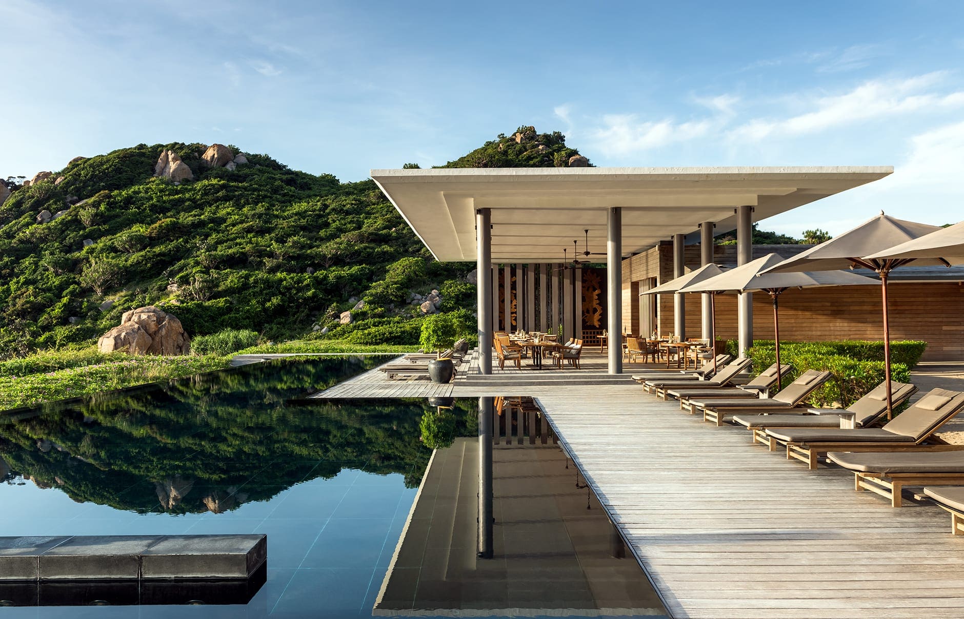 Amanoi Resort, Nha Trang, Vietnam. Luxury Hotel Review by TravelPlusStyle. Photo © Aman Resorts amanoi-vietnam-beach-club_original_15034