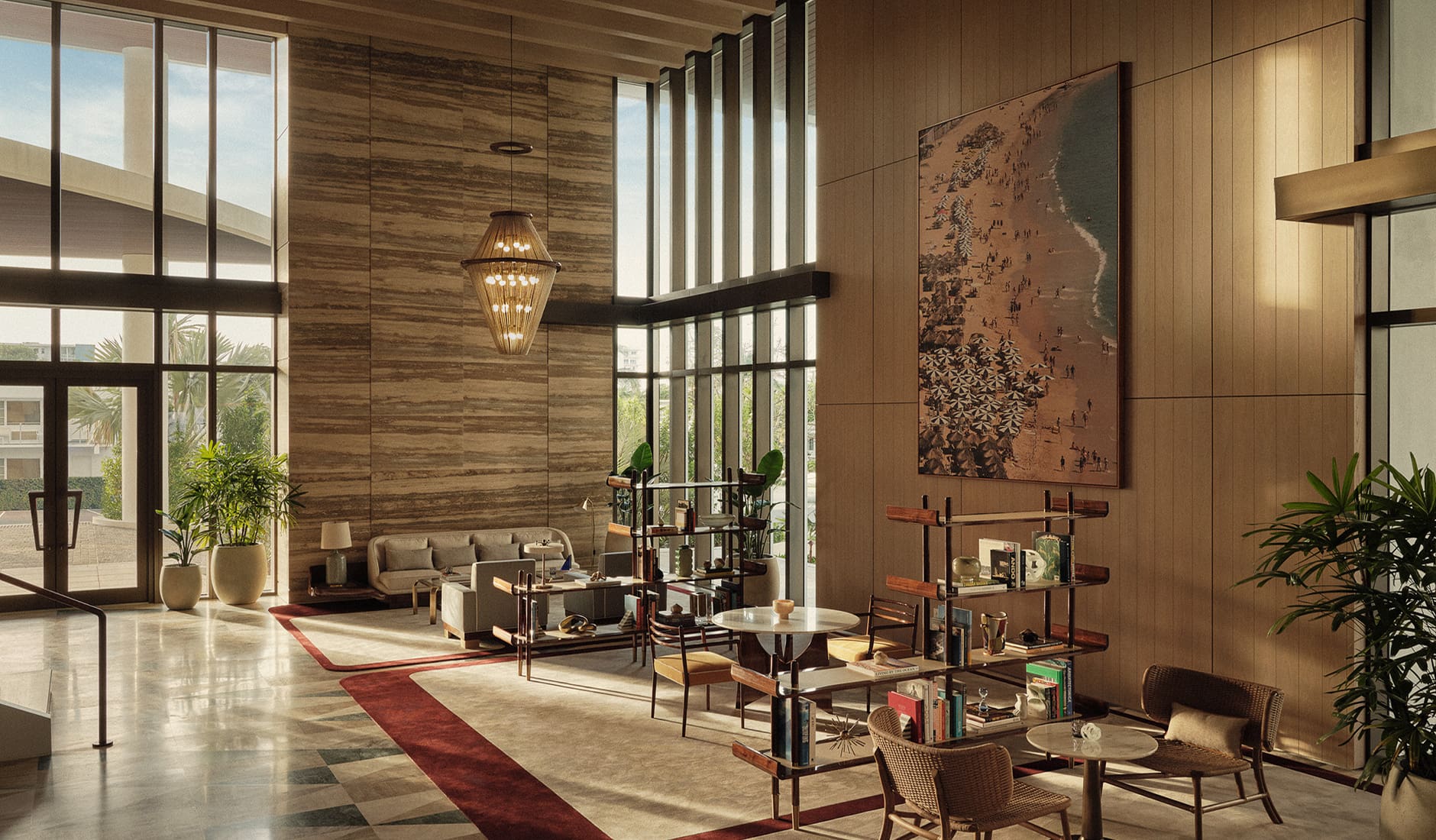 Four Seasons Hotel and Residences Fort Lauderdale, FL, United States. The Best Luxury Hotel Openings of 2022 by TravelPlusStyle.com 1-lobby