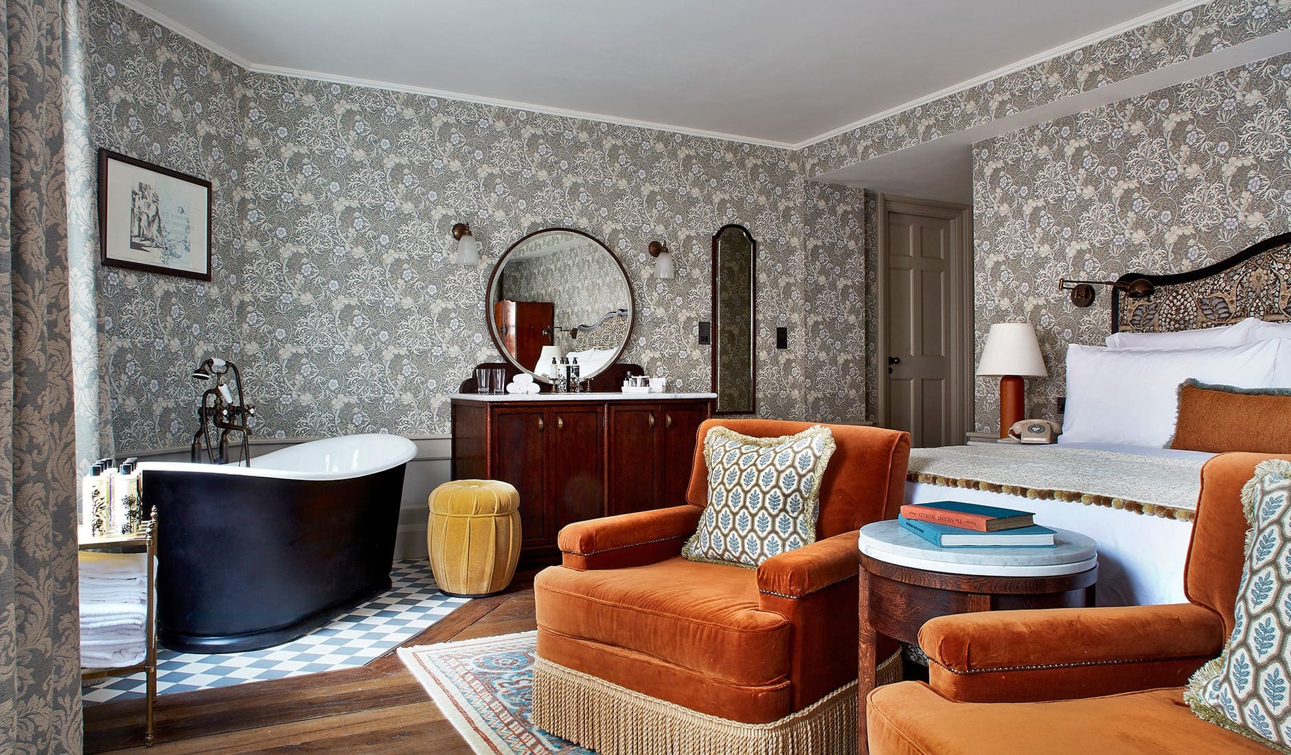 Kettner’s Townhouse, London, UK. TravelPlusStyle.com kettners-townhouse-bedroom-2