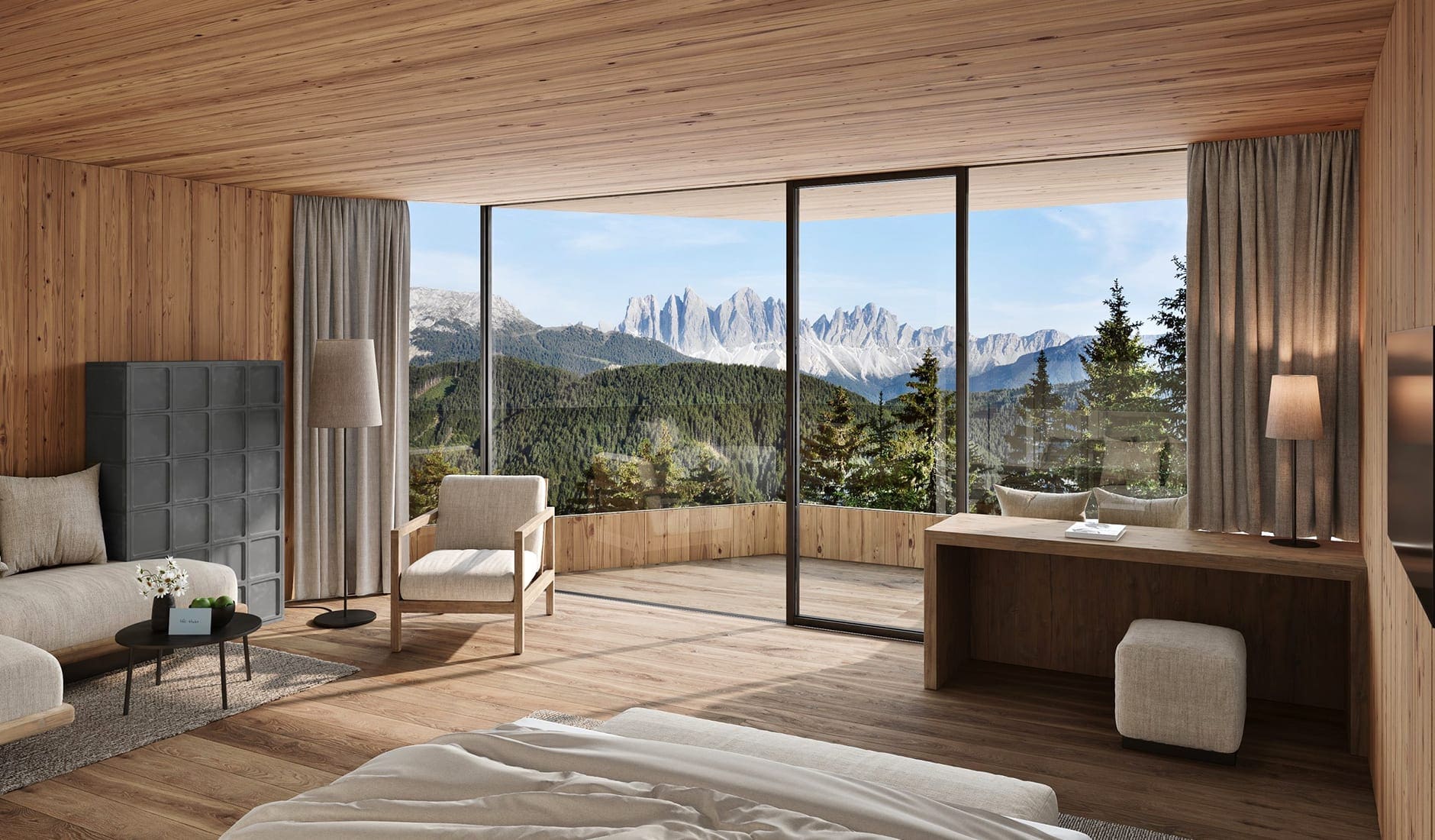 Forestis Dolomites, Italy. TravelPlusStyle.com forestis-tower_suite_view