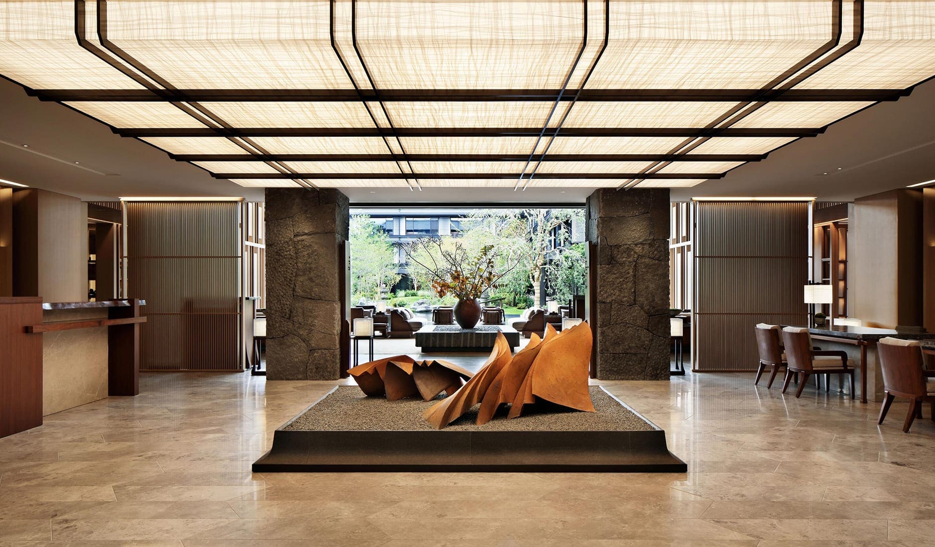 Hotel the Mitsui Kyoto, Kyoto, Japan. TravelPlusStyle.com hotel-the-mitsui-kyotoosalc-reception-area-3160-hor-clsc