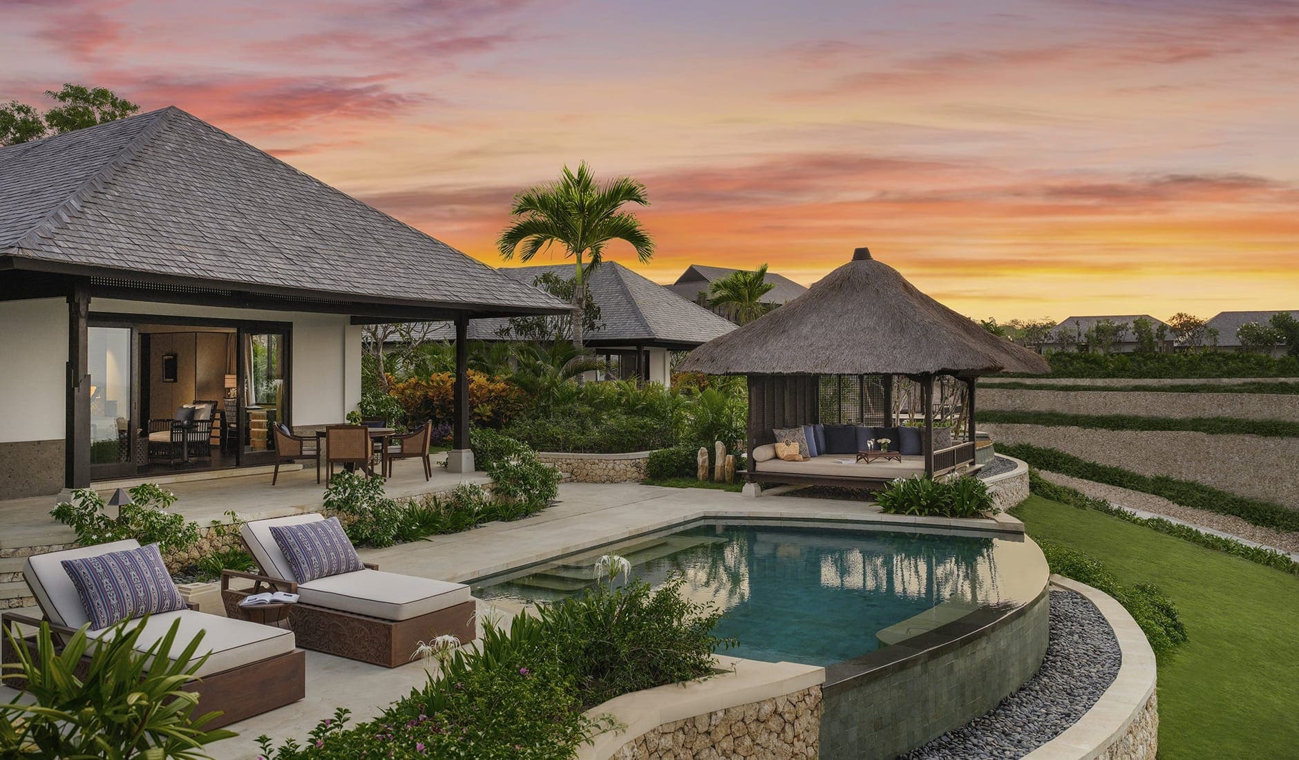 Raffles Bali, Indonesia. TravelPlusStyle.com raffles-bali-sunset-min-min