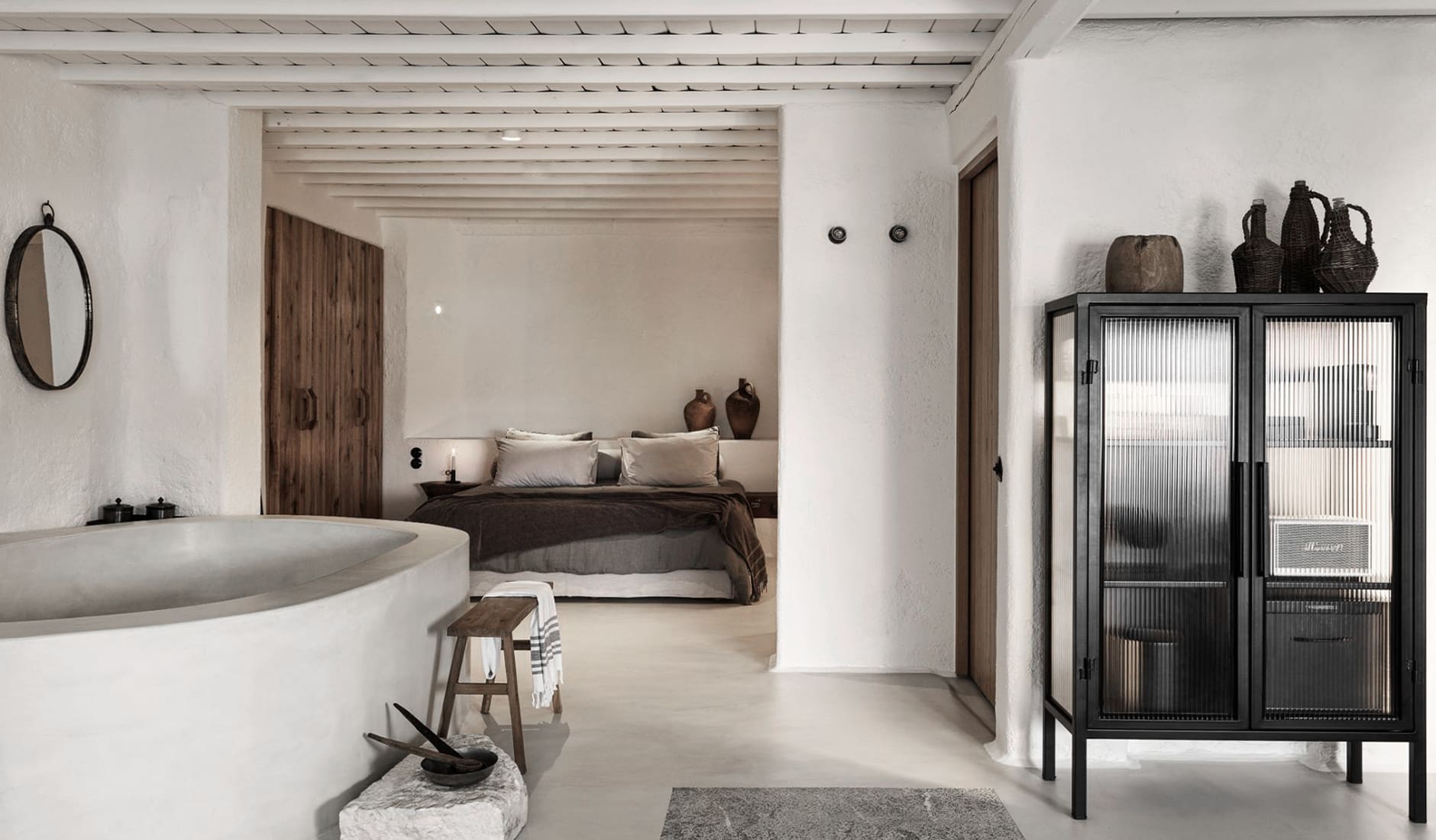 Nomad Mykonos, Kalo Livadi, Greece. The Top 15 Chic Luxury Hotels in Mykonos by TravelPlusStyle.com nomad-mykonos-luxury-suites-kalo-livadi-42