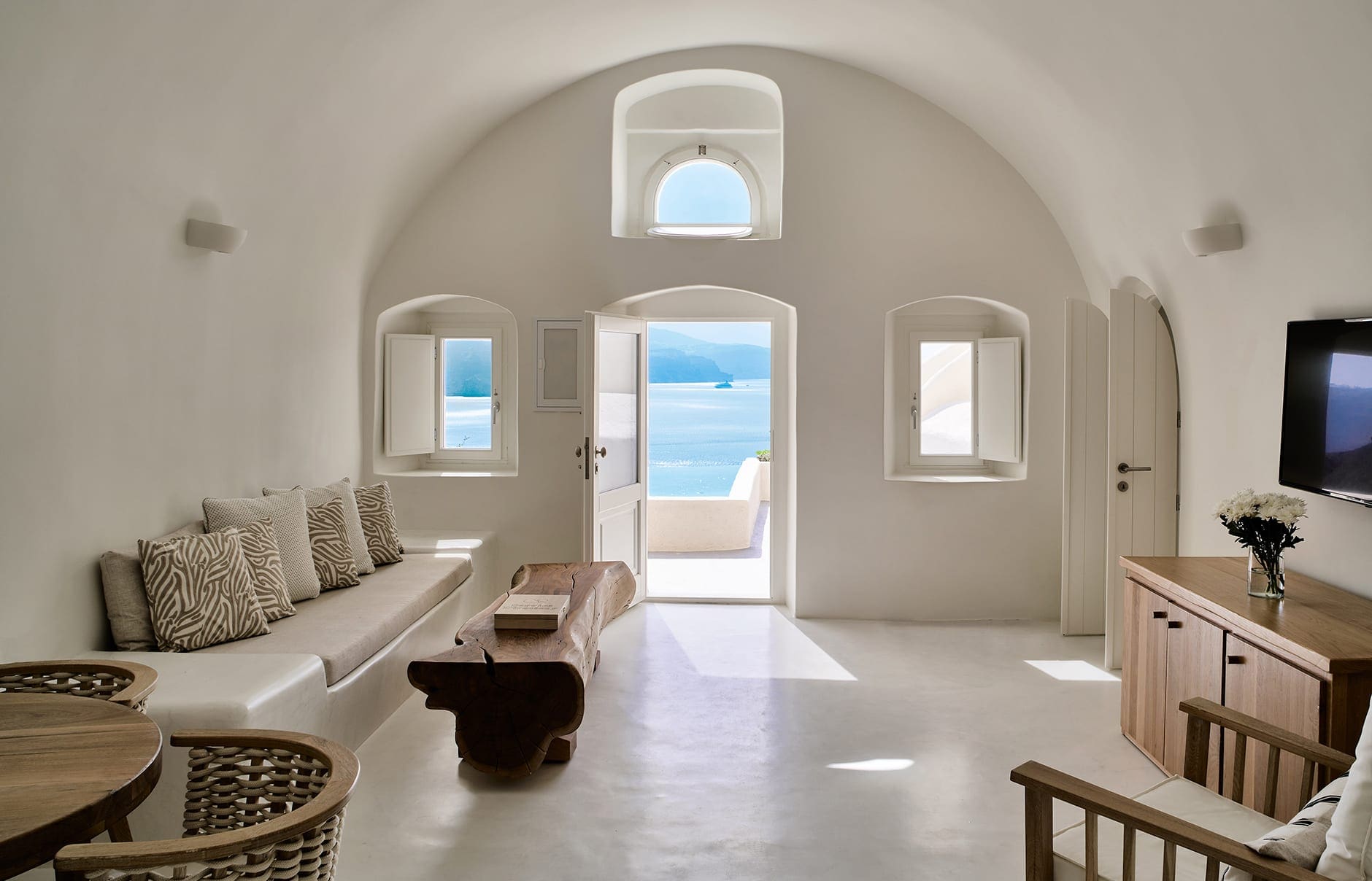 Mystique, Santorini, Greece. Hotel Review by TravelPlusStyle. Photo © Marriott International 103746939-h1-jtrml-holistic-villa-4473-hor-clsc