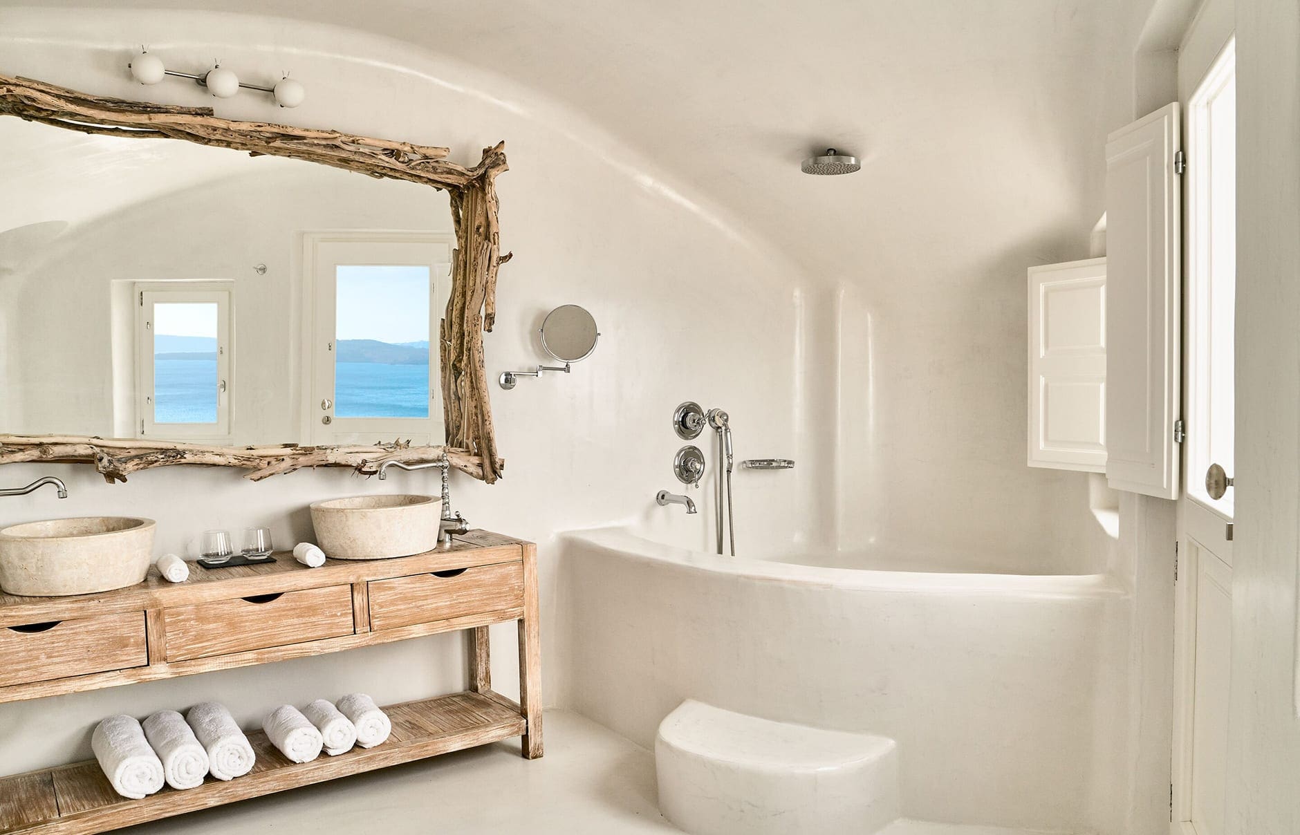 Mystique, Santorini, Greece. Hotel Review by TravelPlusStyle. Photo © Marriott International jtrml-all2senses-suite-4470-hor-clsc