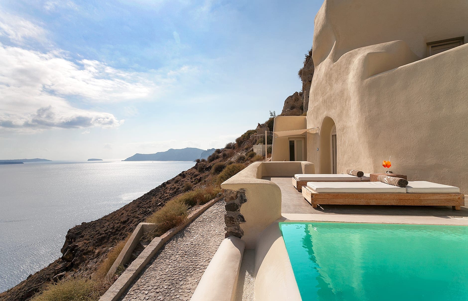 Mystique, Santorini, Greece. Hotel Review by TravelPlusStyle. Photo © Marriott International lux3022gr-166858