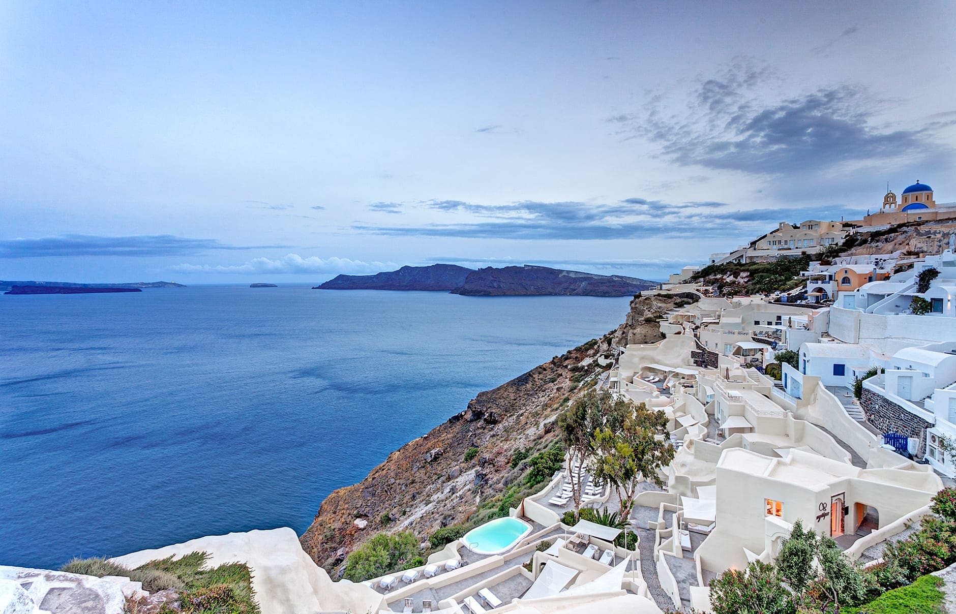 Mystique, Santorini, Greece. Hotel Review by TravelPlusStyle. Photo © Marriott International Mystique, Santorini. © Mystique Resort Santorini, Greece