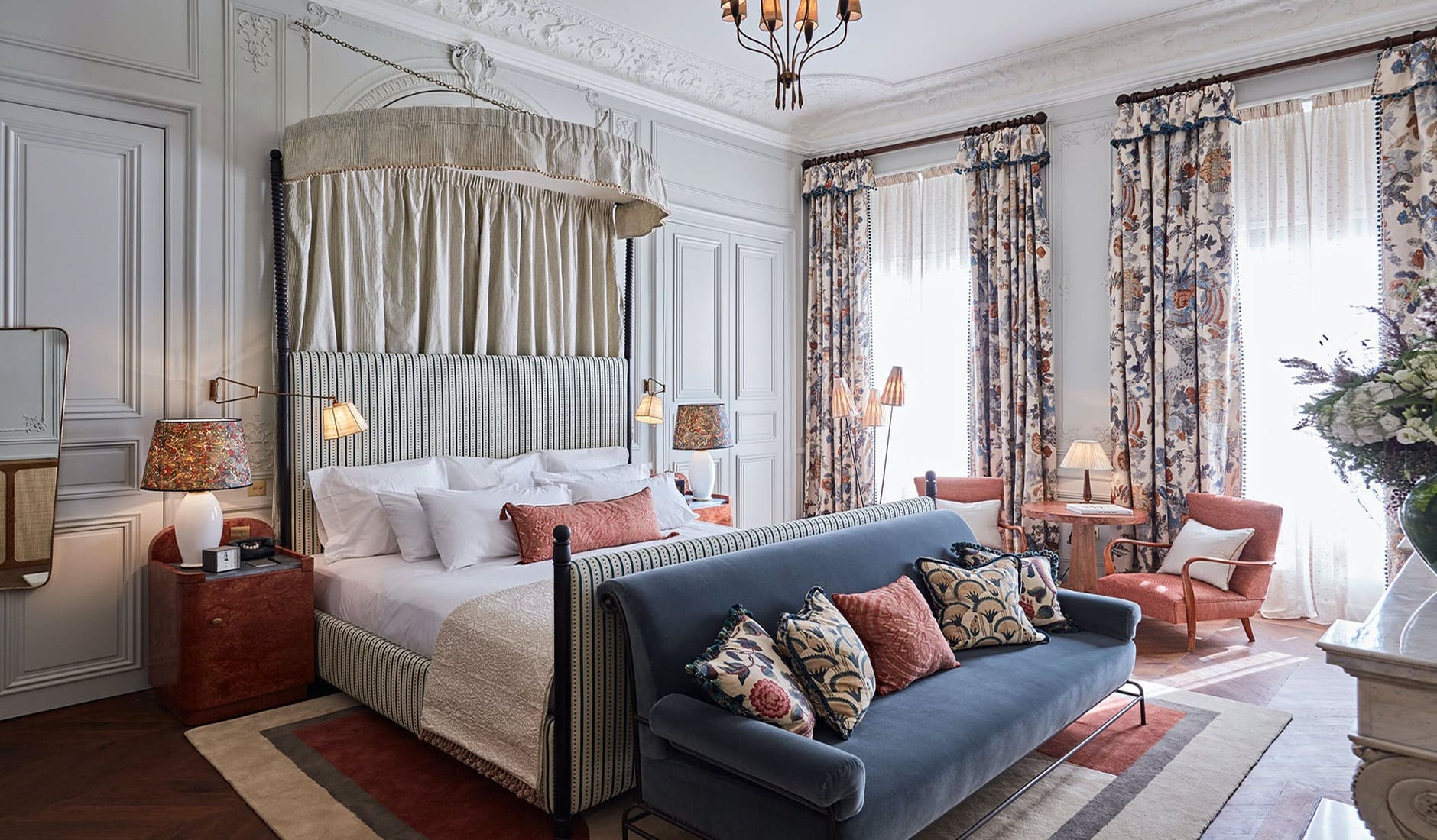 Soho House Paris, France. TravelPlusStyle.com soho-house-paris-004-bedroom