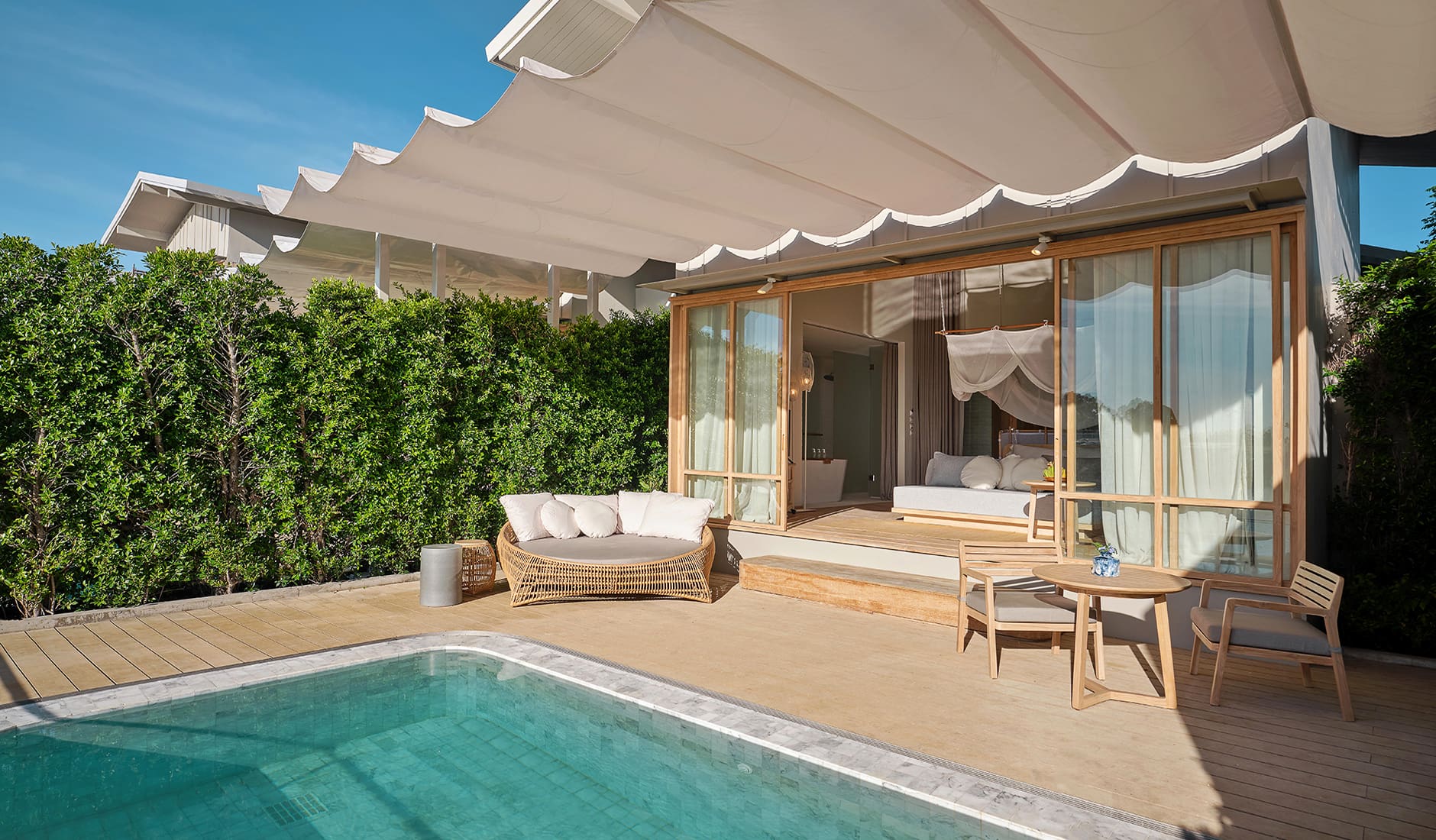 Sala Bang Pa-In, Ayutthaya, Thailand. The Best Luxury Hotel Openings of 2021 by TravelPlusStyle.com river-view-pool-villa-4_re