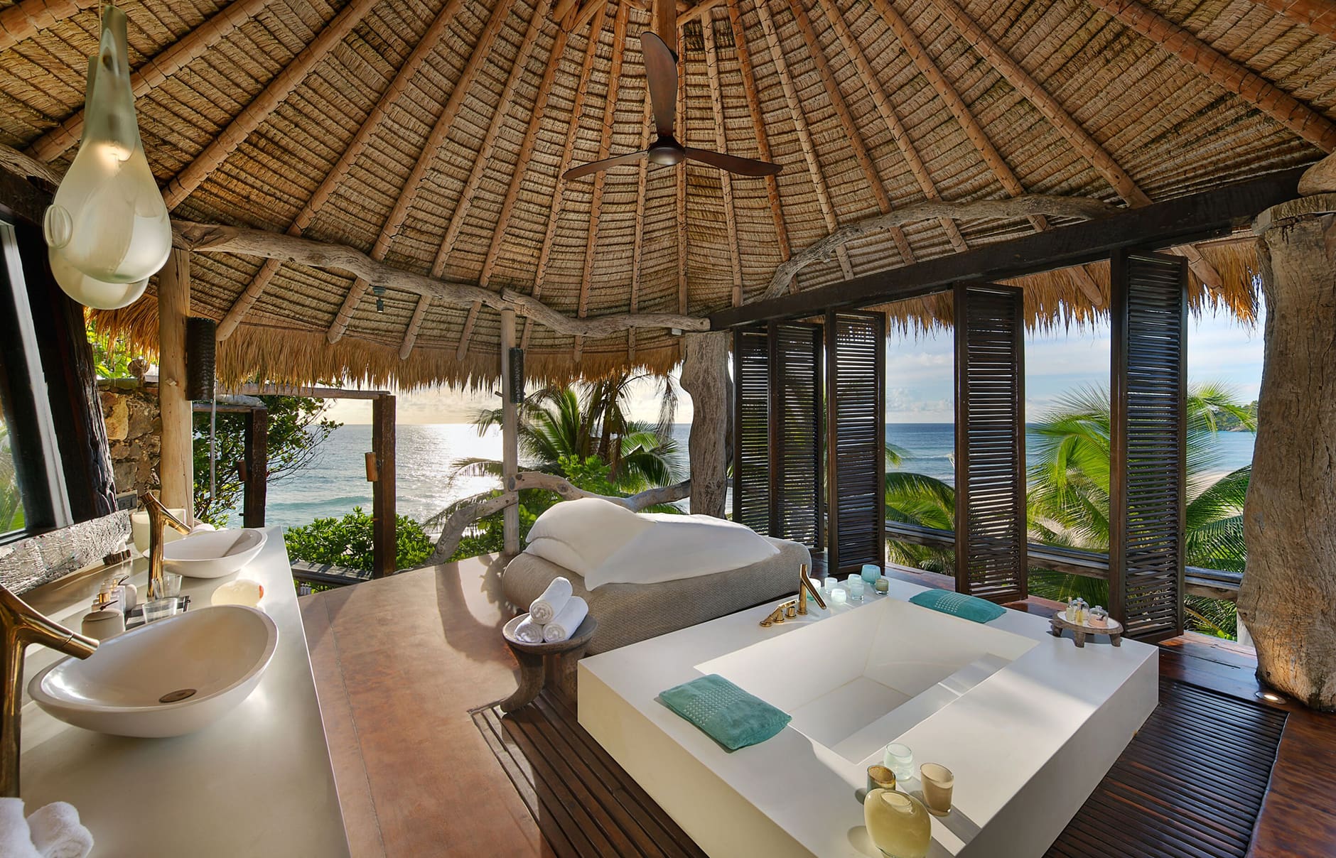 North Island, a Luxury Collection Resort, Seychelles. Luxury Hotel Review by TravelPlusStyle. Photo © North Island lc-sezlc-villa-bathroom-30845_classic-hor