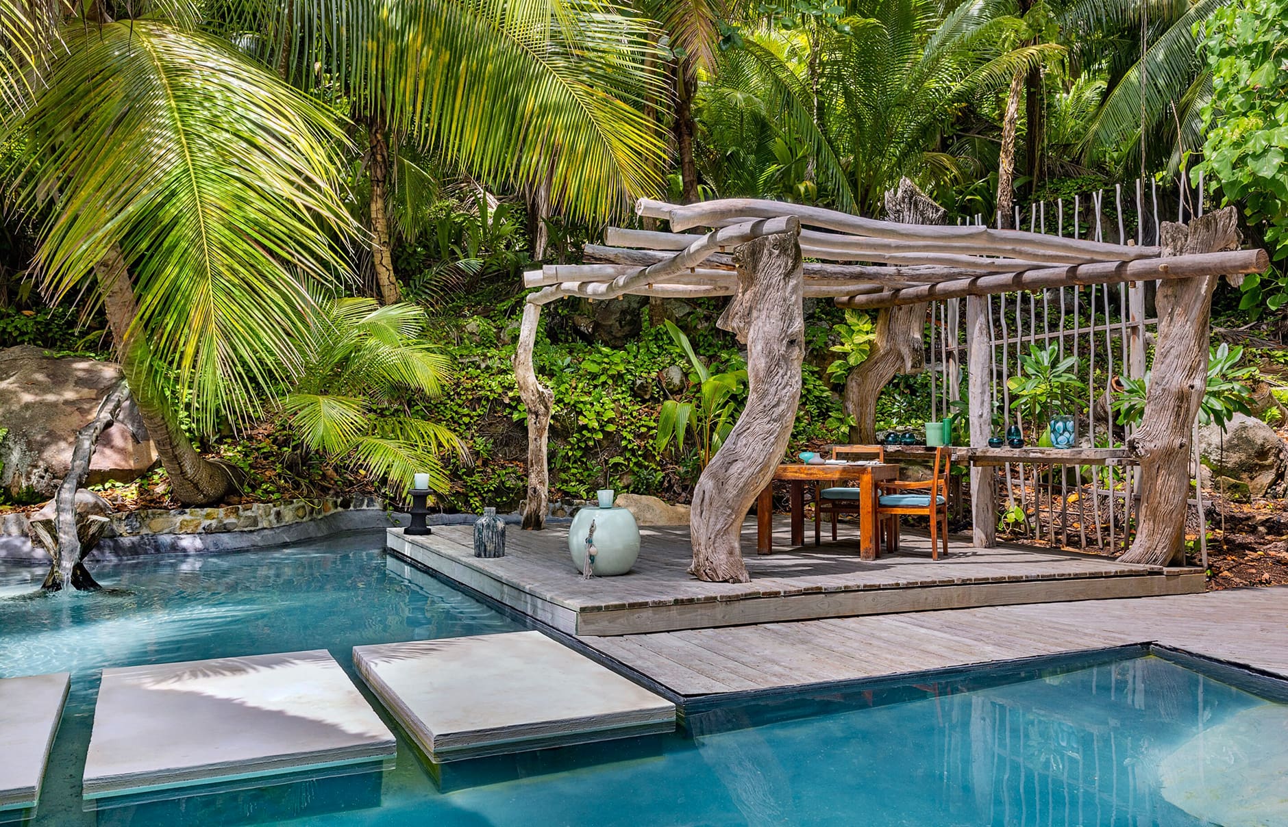 North Island, a Luxury Collection Resort, Seychelles. Luxury Hotel Review by TravelPlusStyle. Photo © North Island lc-sezlc-wine-cellar-table-30504_classic-hor