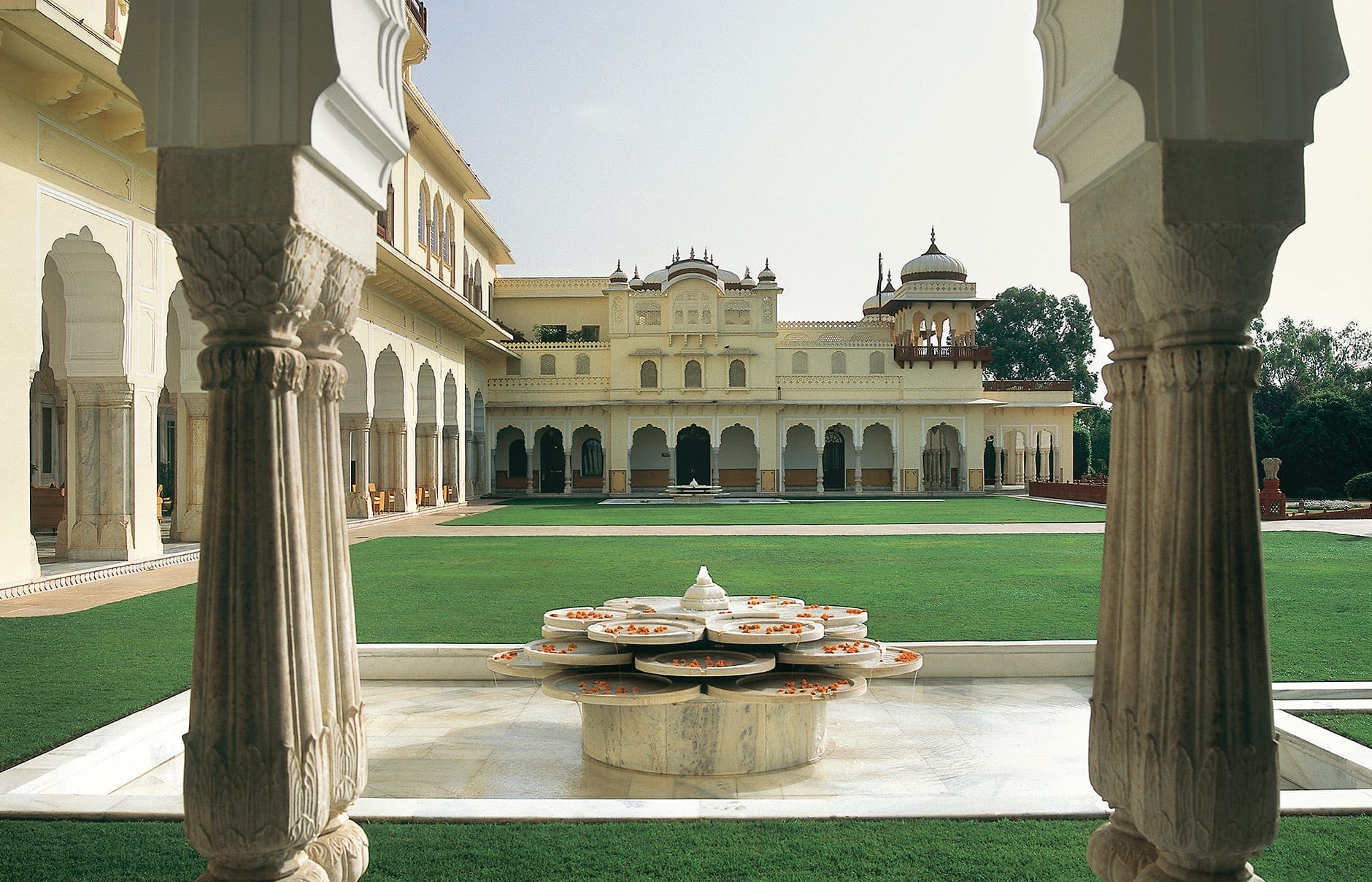 Taj Rambagh Palace, Jaipur, India. Luxury Hotel Review by TravelPlusStyle. Photo © Taj Hotels Resorts and Palaces hi_h4ej0_27652511_002-palace-gardens