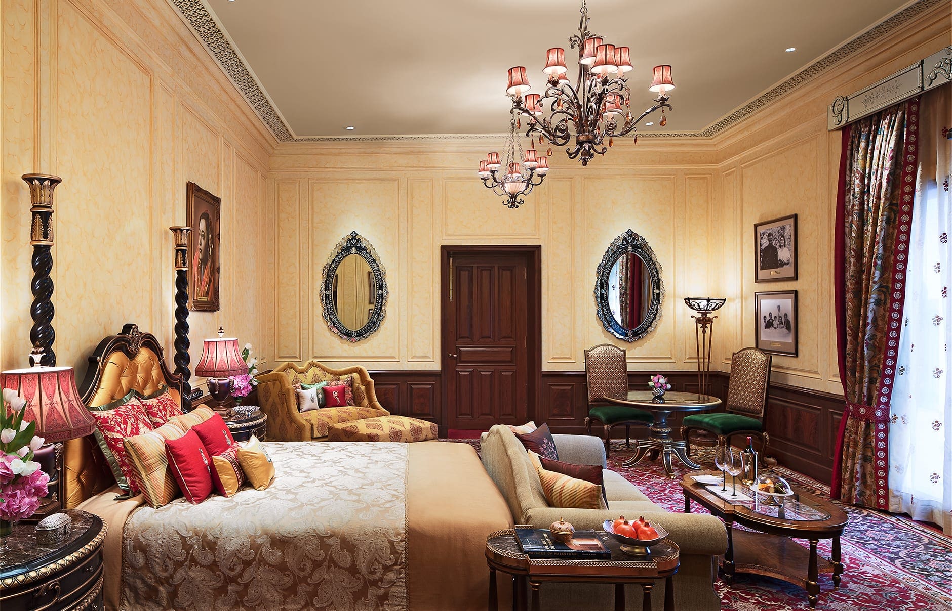 Taj Rambagh Palace, Jaipur, India. Luxury Hotel Review by TravelPlusStyle. Photo © Taj Hotels Resorts and Palaces hi_h4ej0_67917482_grand_royal_suite_-_maharani_suite_2