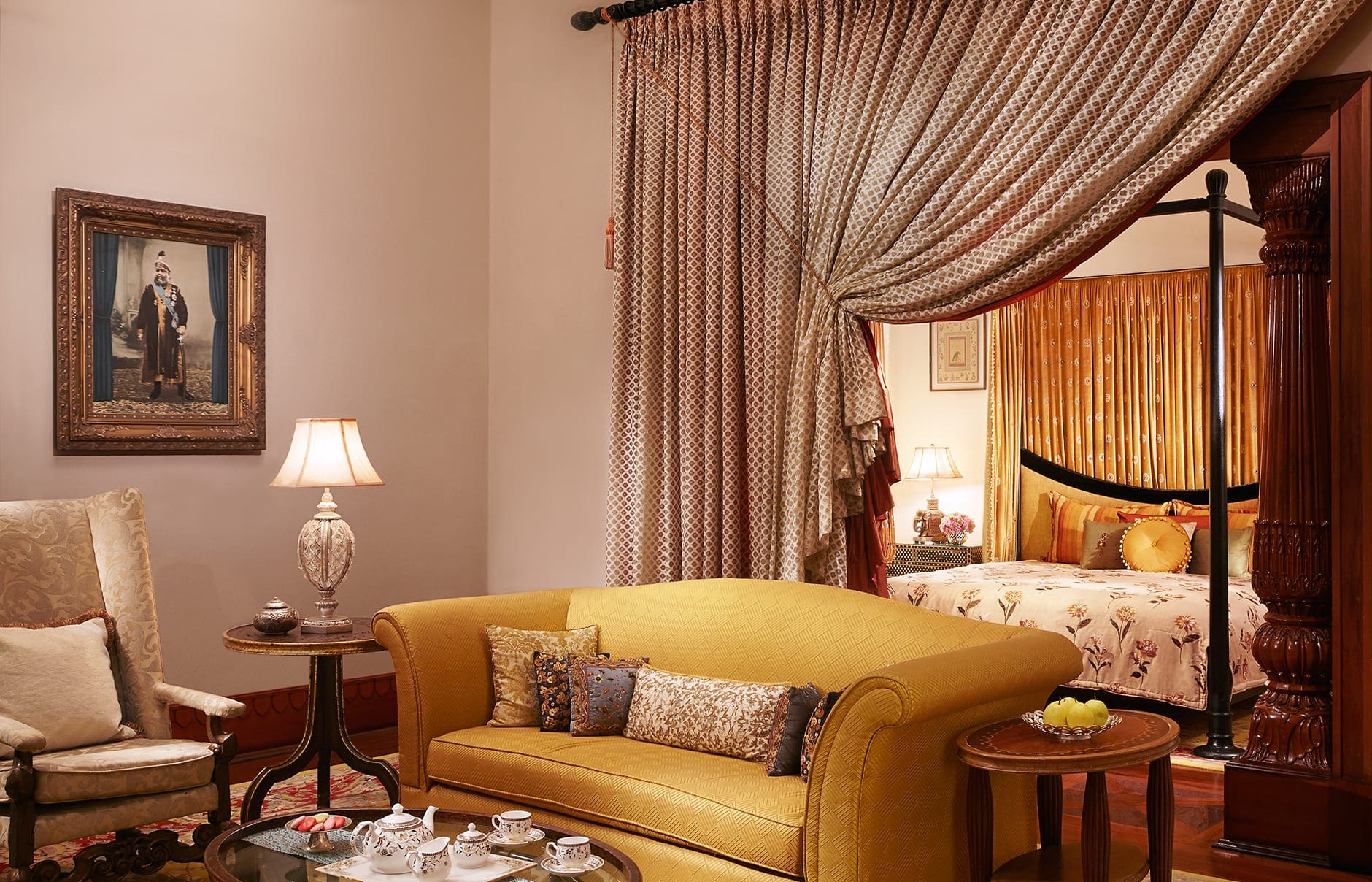 Taj Rambagh Palace, Jaipur, India. Luxury Hotel Review by TravelPlusStyle. Photo © Taj Hotels Resorts and Palaces hi_h4ej0_67917530_historical_suite