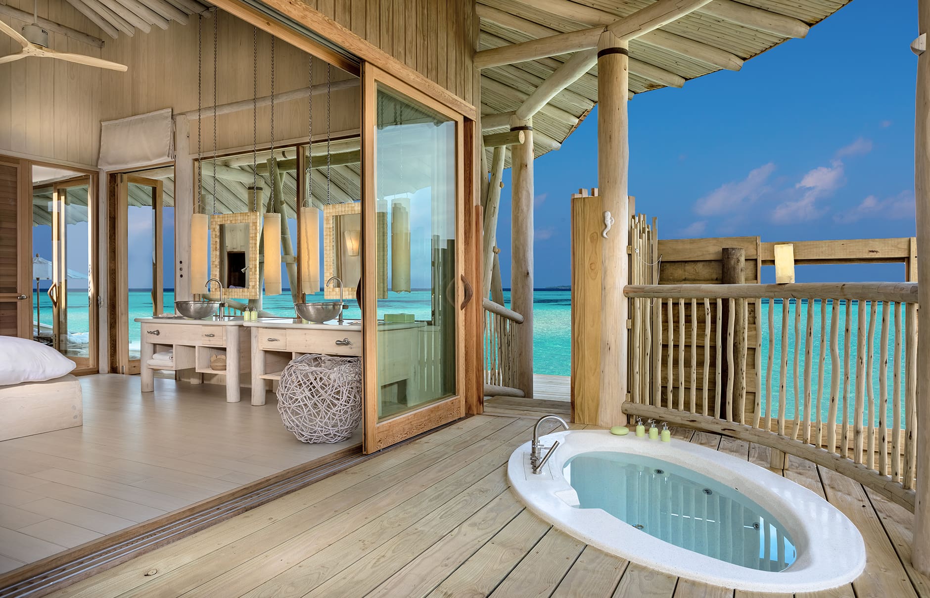 Soneva Jani, Medhufaru Island, Noonu Atoll, Maldives. Luxury Hotel Review by TravelPlusStyle. Photo © Soneva 17199_soneva-jani-1-bedroom-water-reserve-with-slide