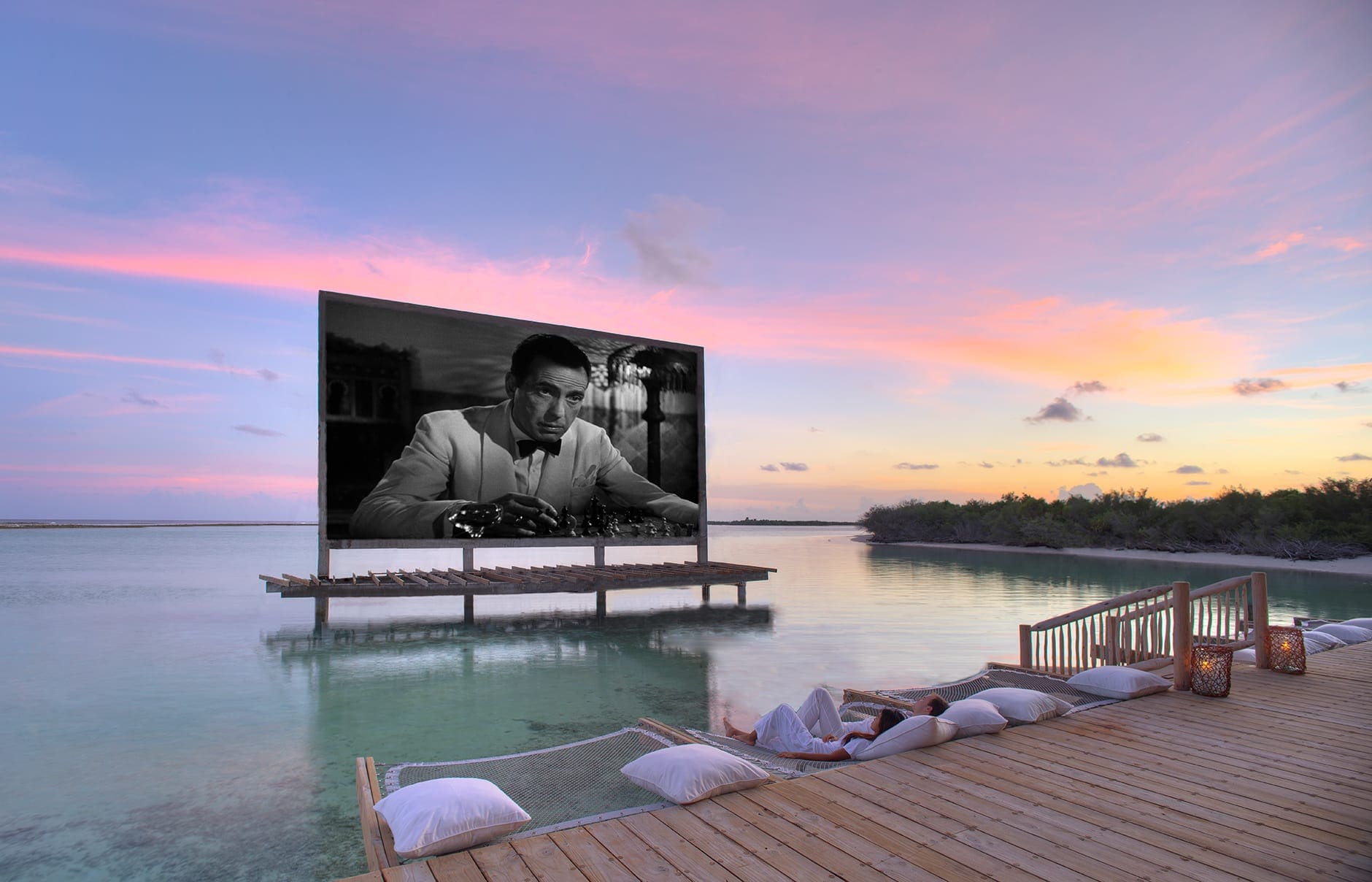 Soneva Jani, Medhufaru Island, Noonu Atoll, Maldives. Luxury Hotel Review by TravelPlusStyle. Photo © Soneva tps-sonevajani-cinema-paradiso-at-soneva-jani-by-stevie-mann