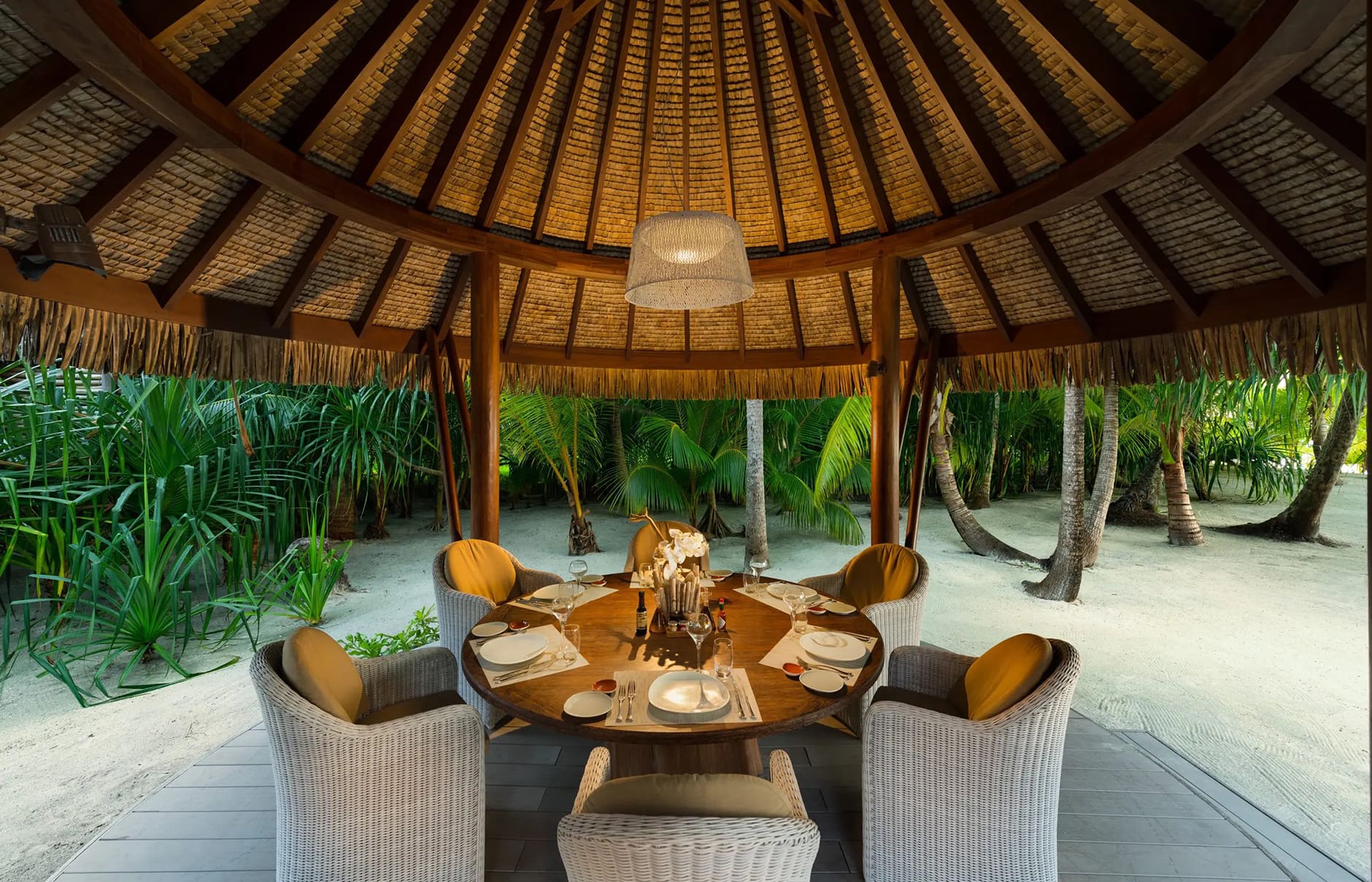 The Brando, French Polynesia • TravelPlusStyle.com 3-bedroom-villa-outdoor-dining
